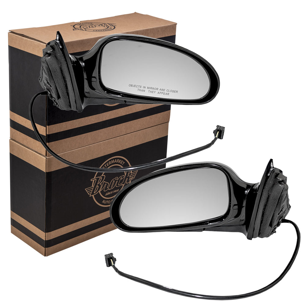 Brock Replacement Driver and Passenger Set Power Side Door Mirrors Compatible with 2000-2005 LeSabre 25769728 25769727
