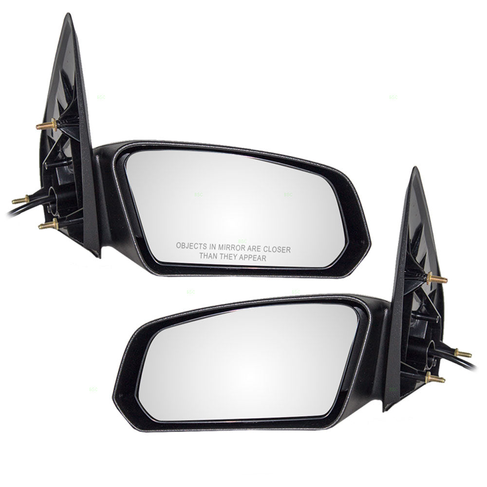 Brock Replacement Driver and Passenger Set Power Side Door Mirrors Textured Compatible with 2003-2007 Ion Sedan 22726680 22726679