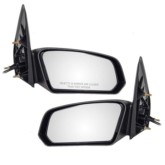 Brock Replacement Driver and Passenger Set Power Side Door Mirrors Textured Compatible with 2003-2007 Ion Sedan 22726680 22726679