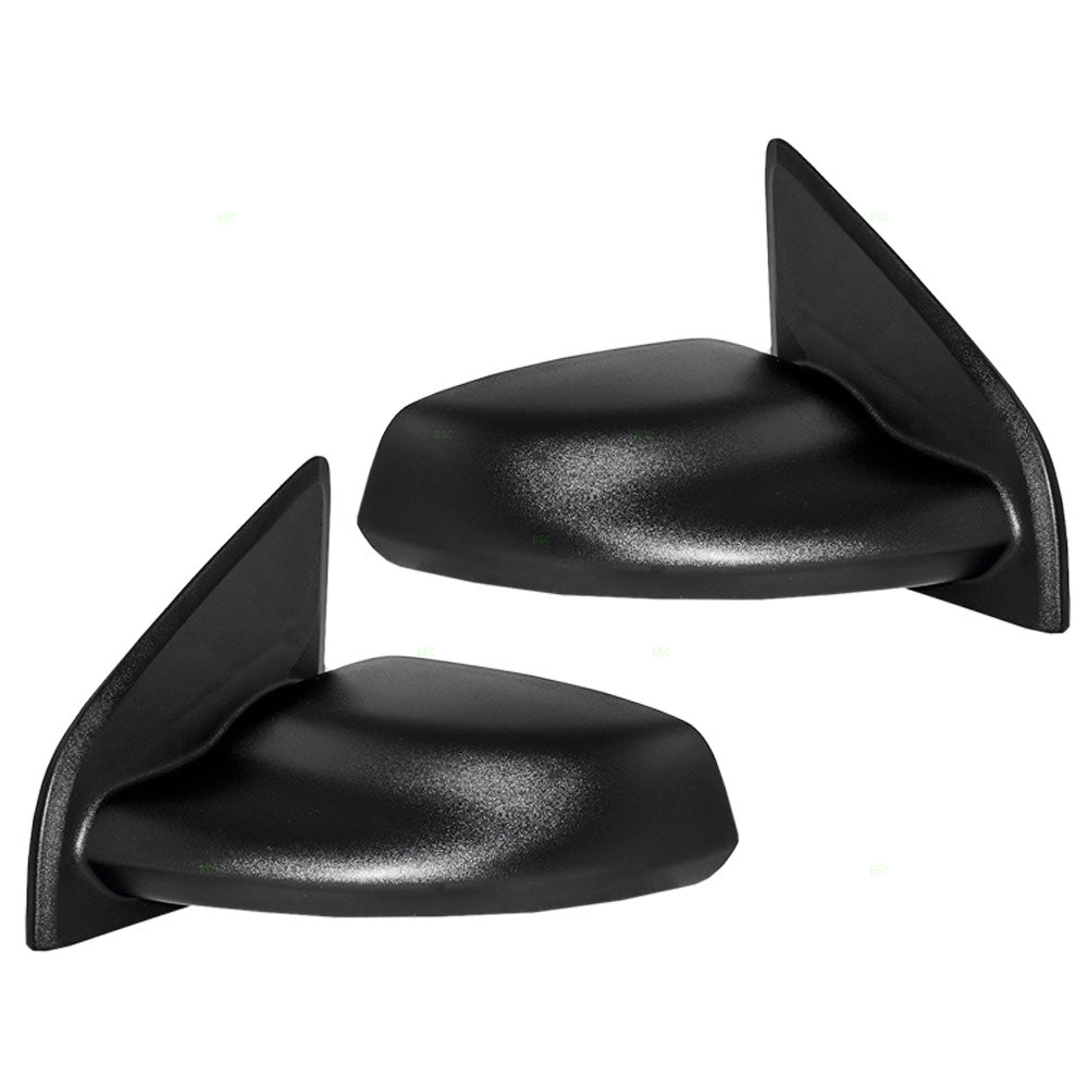 Brock Replacement Driver and Passenger Set Power Side Door Mirrors Textured Compatible with 2003-2007 Ion Sedan 22726680 22726679