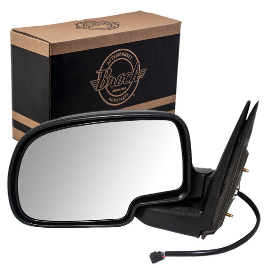 Brock Replacement Driver Power Side Door Mirror with Cap Compatible with 1999-2002 Silverado Sierra Pickup Truck 15172249