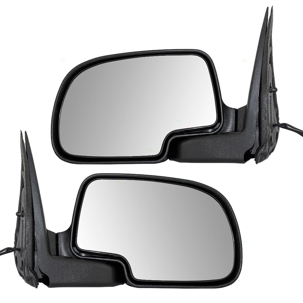 Brock Replacement Set Performance Upgrade Power Side Door Mirrors Textured Compatible with 99-02 Silverado Sierra Pickup Truck 15172247 15172248