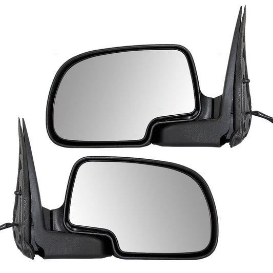 Brock Replacement Set Performance Upgrade Power Side Door Mirrors Textured Compatible with 99-02 Silverado Sierra Pickup Truck 15172247 15172248