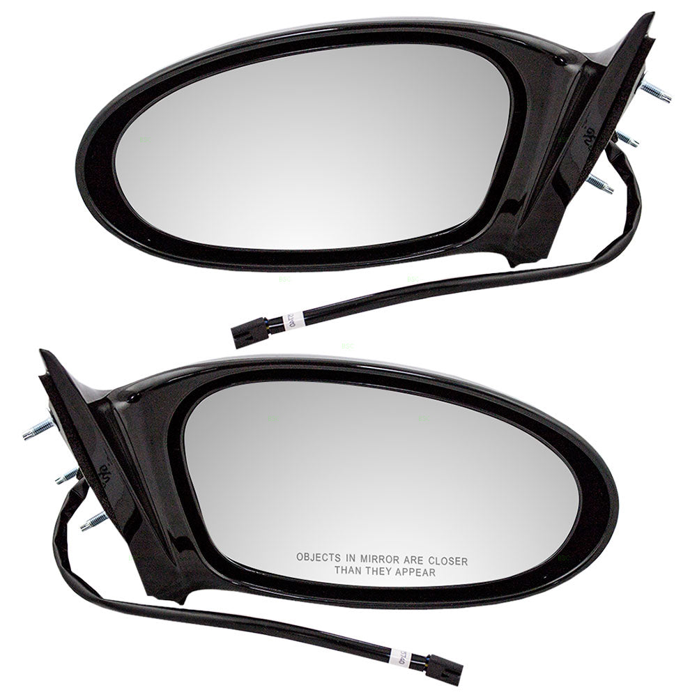 Brock Replacement Driver and Passenger Set Power Side Door Mirrors Single Post Compatible with 2002-2005 Grand Am 22724872 22724871