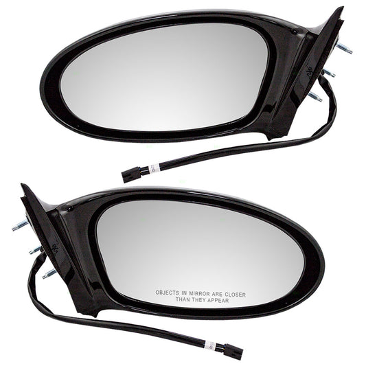Brock Replacement Driver and Passenger Set Power Side Door Mirrors Single Post Compatible with 2002-2005 Grand Am 22724872 22724871
