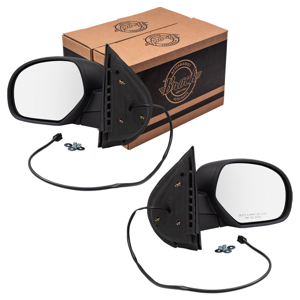 Replacement Set Driver and Passenger Power Side Door Mirrors Textured Compatible with 07-14 Silverado Sierra Pickup Truck Tahoe Yukon & XL Escalade