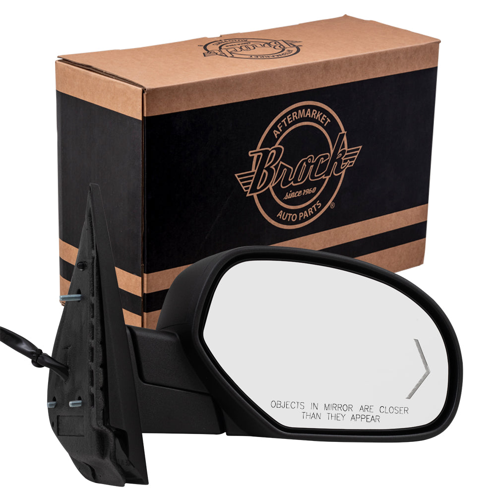 Replacement Passenger Power Door Mirror Heated Textured Black Cap Compatible with 2009-2013 Silverado Pickup Truck 20756893