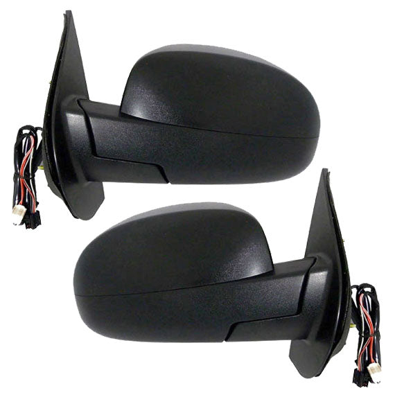 Replacement Set Driver and Passenger Power Side Door Mirrors Heated Puddle Lamp Textured Compatible with 2007-2013 Silverado Sierra Avalanche Pickup Truck
