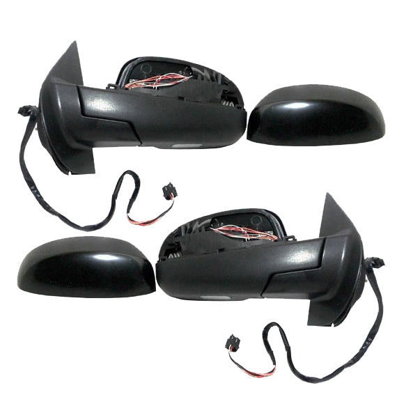 Replacement Set Driver and Passenger Power Side Door Mirrors Heated Puddle Lamp Manual Folding Compatible with 2007-2013 Silverado Sierra Avalanche Pickup