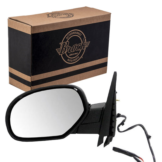 Replacement Driver Power Side Door Mirror Heated Puddle Lamp Manual Folding Compatible with 2007-2013 Silverado Sierra Avalanche Pickup