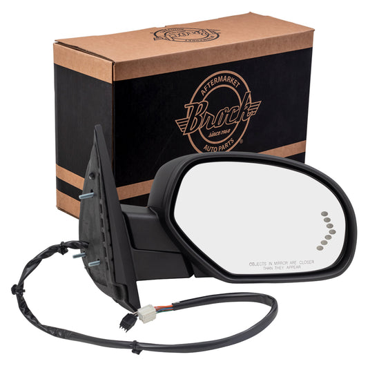 Replacement Passenger Power Side Door Mirror Heated Memory Puddle Lamp Signal on Glass Compatible with 2007-2014 Silverado Pickup Truck