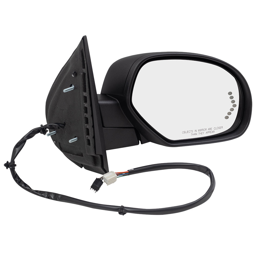 Replacement Passenger Power Side Door Mirror Heated Memory Puddle Lamp Signal on Glass Compatible with 2007-2014 Silverado Pickup Truck