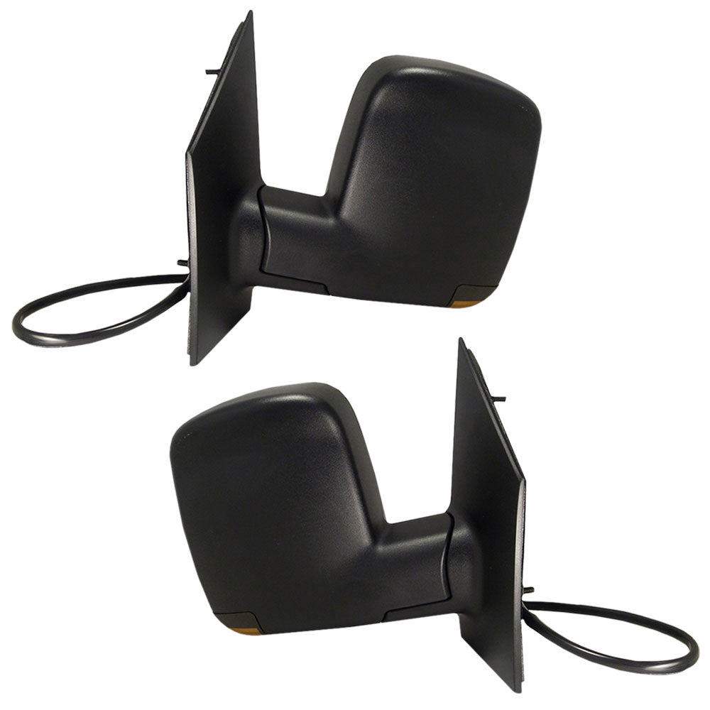 Brock Aftermarket Replacement Driver Left Passenger Right Power Mirror Textured Black With Heat-Signal-Dual Glass Set Compatible With 2008-2022 Chevy Express