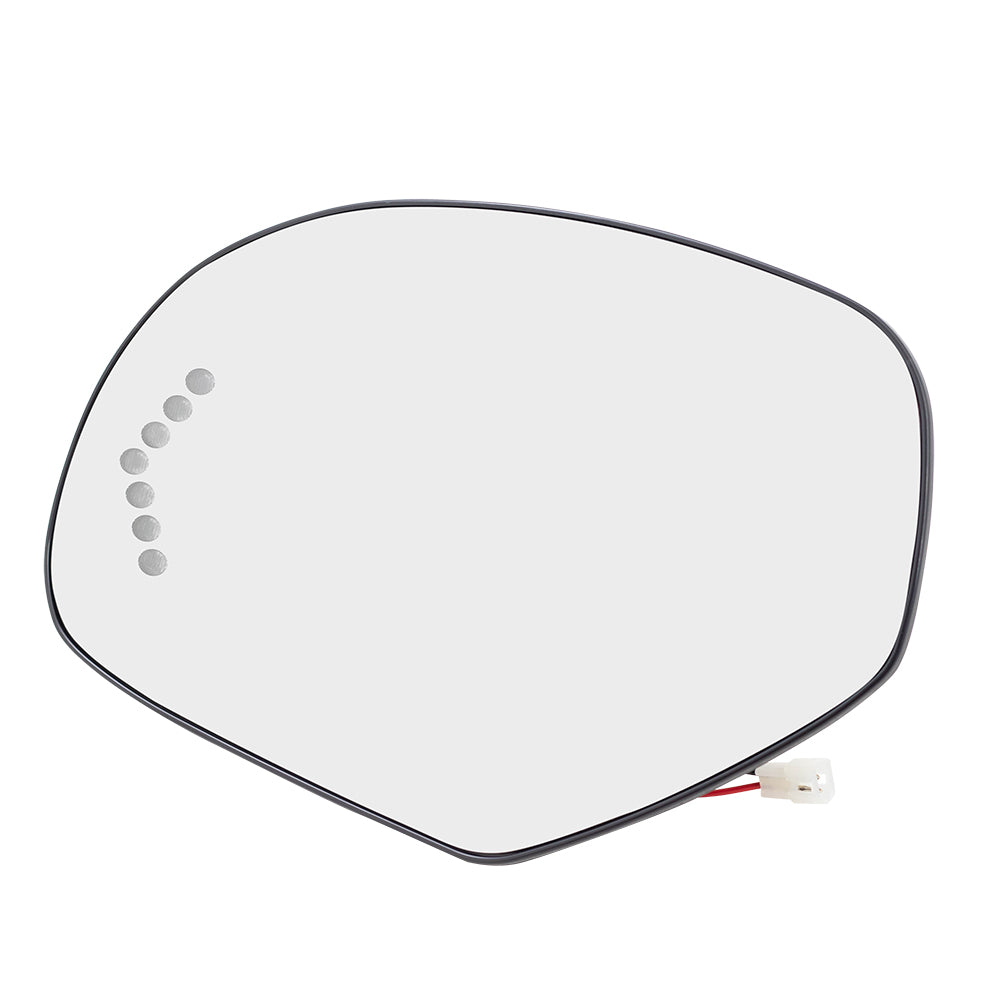 Brock Replacement Driver Power Door Mirror Glass with Base Heated Signal Compatible with 07-14 Silverado Sierra Pickup Suburban