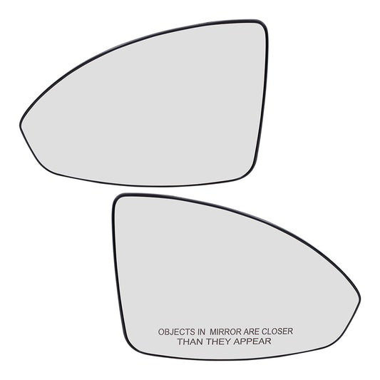 Brock Replacement Set Side Power Mirror Glass with Bases Heated Compatible with 2011-2015 Cruze 2016 Cruze Limited 95215098 95215097