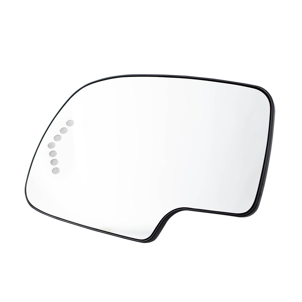 Brock Aftermarket Replacement Driver Left Power Mirror Glass and Base with Heat-Signal on Glass without Auto Dim Compatible with 2003-2006 Chevy Suburban