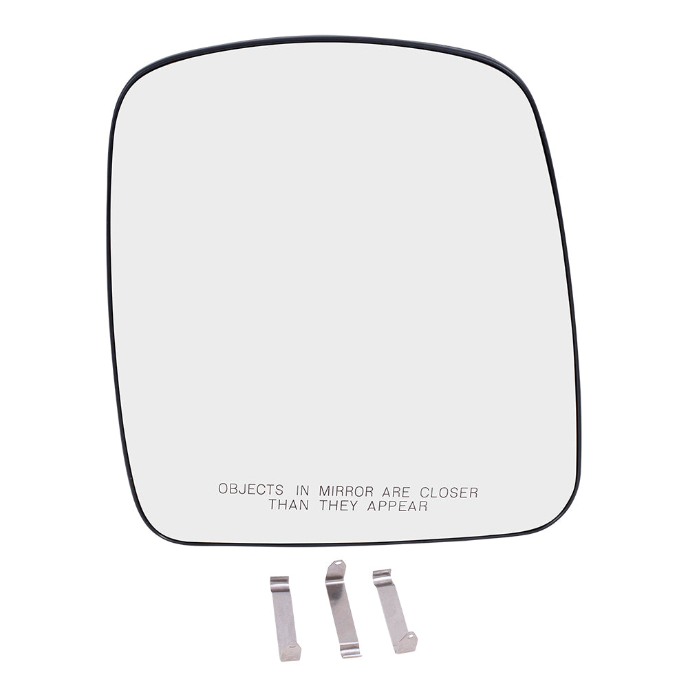 Brock Aftermarket Replacement Passenger Right Mirror Glass & Base without Heat Compatible with 2003-2007 Express
