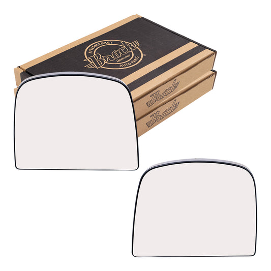 Brock Aftermarket Replacement Driver Left Passenger Right Upper Mirror Glass and Base Without Heat Set Compatible With 2008-2022 Chevy Express