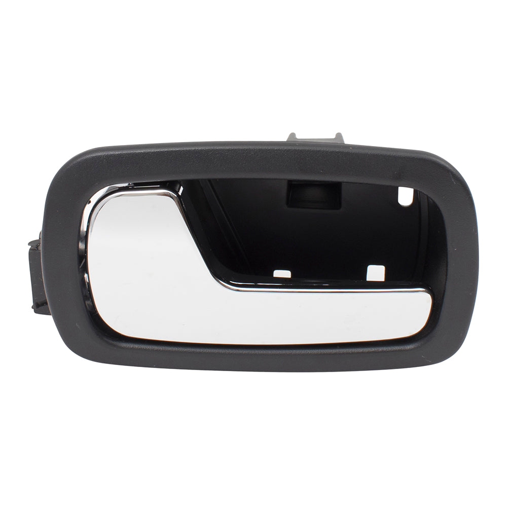 Brock Replacement Drivers Inside Door Handle Front Chrome Lever w/ Black Bezel Compatible with 05-10 Cobalt 07-09 G5 22722755 GM1352166