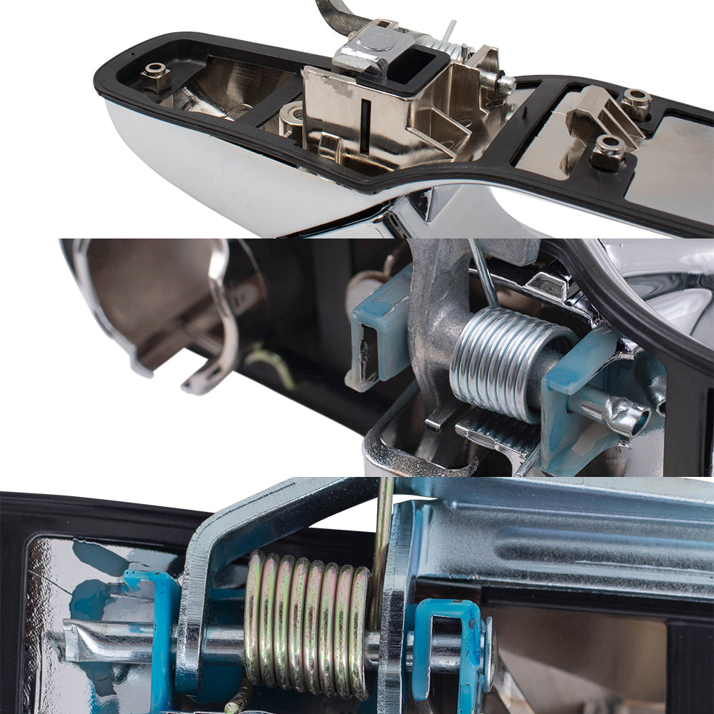 Brock Replacement Front & Rear Outside Chrome Door Handles 4 Piece Set Compatible with 2007-2013 Avalanche/Escalade EXT/Sierra Denali & 2007-2014 Silverado/Sierra/Escalade/Escalade ESV/Tahoe/Yukon