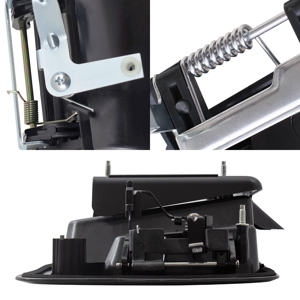 Brock Replacement Outside Textured Black Front Door Handles, Side Sliding Door Handle, and Back Door Handle W/License Plate Bracket 4 Piece Set Compatible with 1996-2009 Express and 1996-2009 Savana