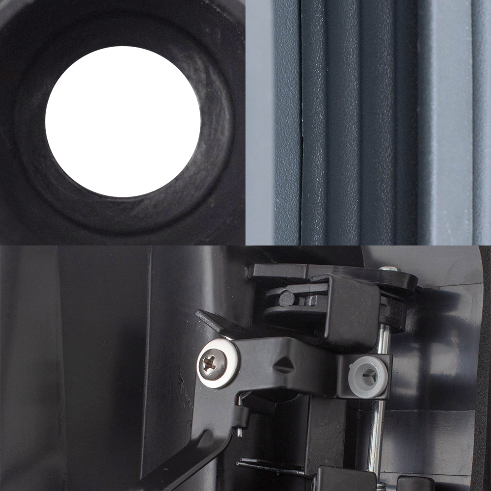 Brock Replacement Outside Textured Black Front Door Handles, Side Sliding Door Handle, and Back Door Handle W/License Plate Bracket 4 Piece Set Compatible with 1996-2009 Express and 1996-2009 Savana