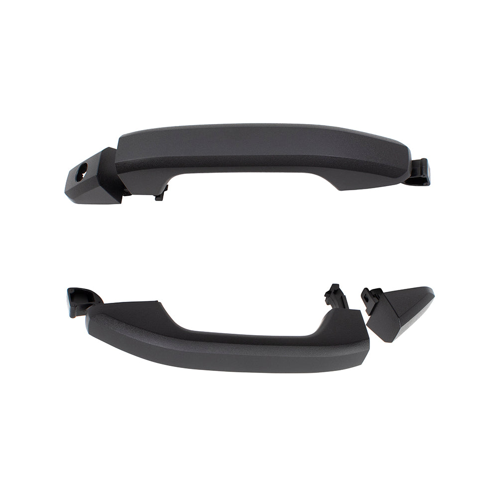 Brock Replacement Set Front Outside Door Handles Textured Compatible with 14-19 Silverado Sierra Pickup Truck & 19 Sierra Limited/Silverado LD Without Passive Entry