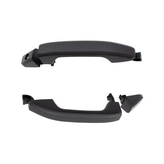 Brock Replacement Set Front Outside Door Handles Textured Compatible with 14-19 Silverado Sierra Pickup Truck & 19 Sierra Limited/Silverado LD Without Passive Entry