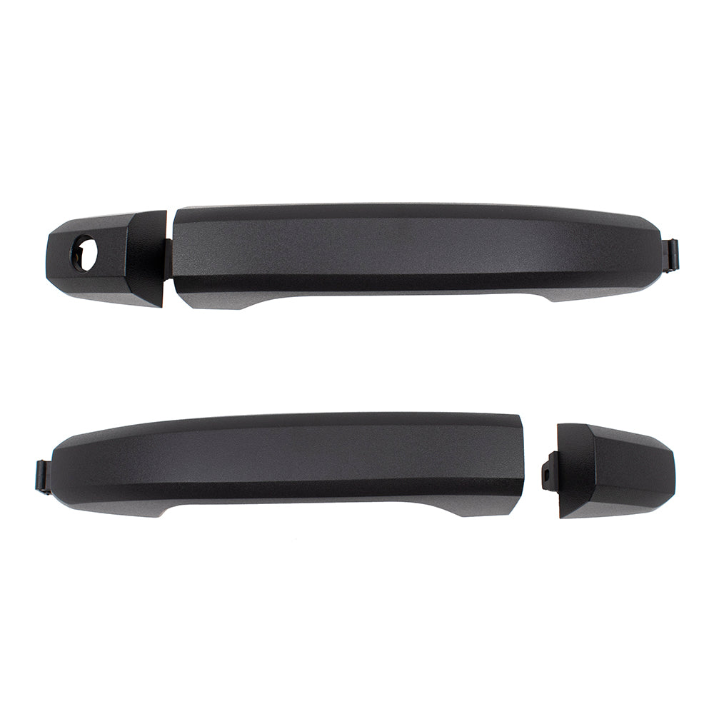 Brock Replacement Set Front Outside Door Handles Textured Compatible with 14-19 Silverado Sierra Pickup Truck & 19 Sierra Limited/Silverado LD Without Passive Entry