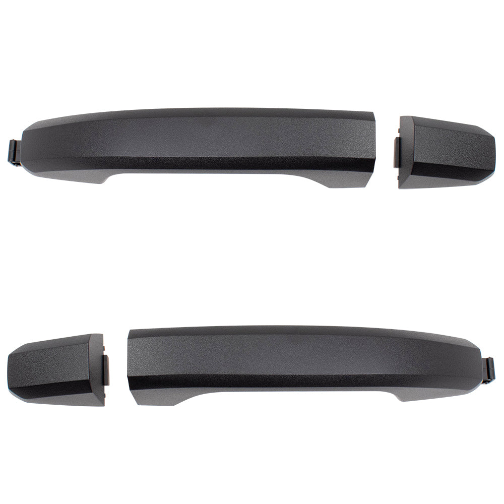 Brock Replacement Set Outside Rear Door Handles PTM w/ Cap Compatible with 14-19 Silverado Sierra Pickup Truck & 19 Sierra Limited/Silverado LD Without Passive Entry 13583889 13585748