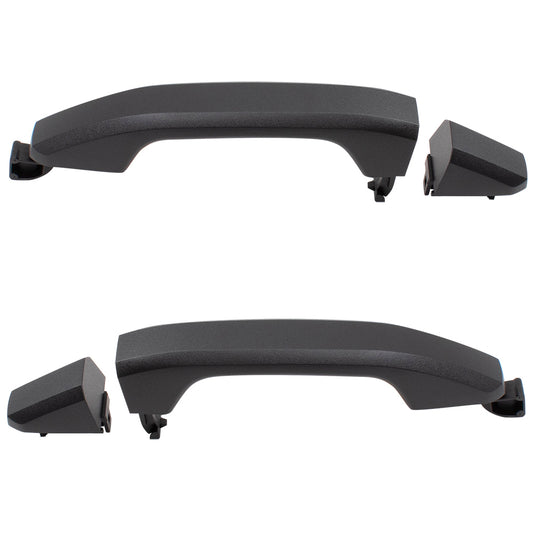 Brock Replacement Set Outside Rear Door Handles PTM w/ Cap Compatible with 14-19 Silverado Sierra Pickup Truck & 19 Sierra Limited/Silverado LD Without Passive Entry 13583889 13585748