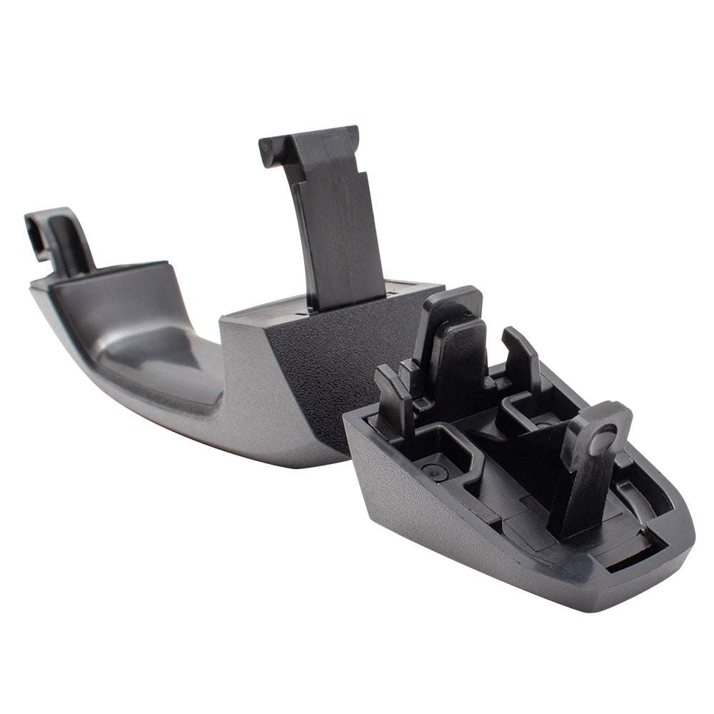 Brock Replacement Set Outside Rear Door Handles PTM w/ Cap Compatible with 14-19 Silverado Sierra Pickup Truck & 19 Sierra Limited/Silverado LD Without Passive Entry 13583889 13585748