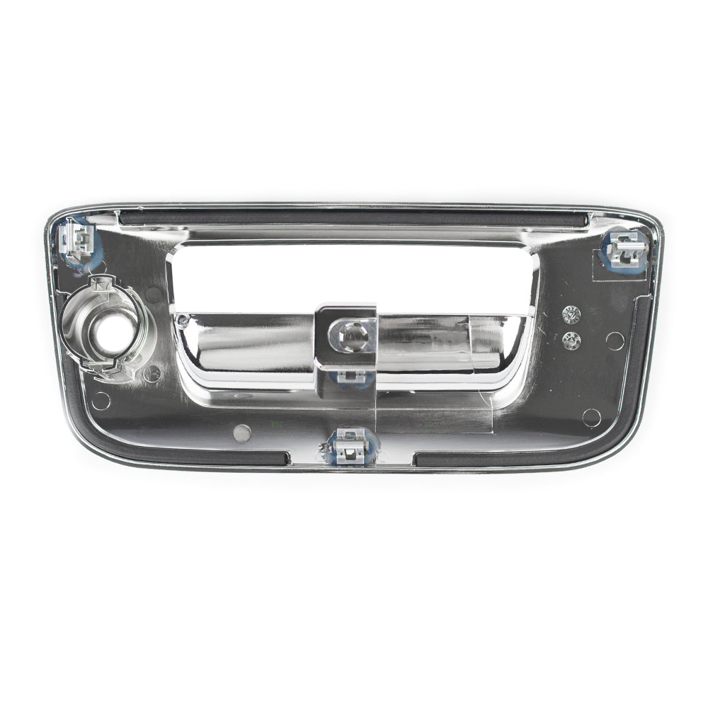 Brock Replacement Chrome Specialty Tailgate Handle Trim Bezel w/ Keyhole Compatible with 2007-2014 Silverado Sierra Pickup Truck