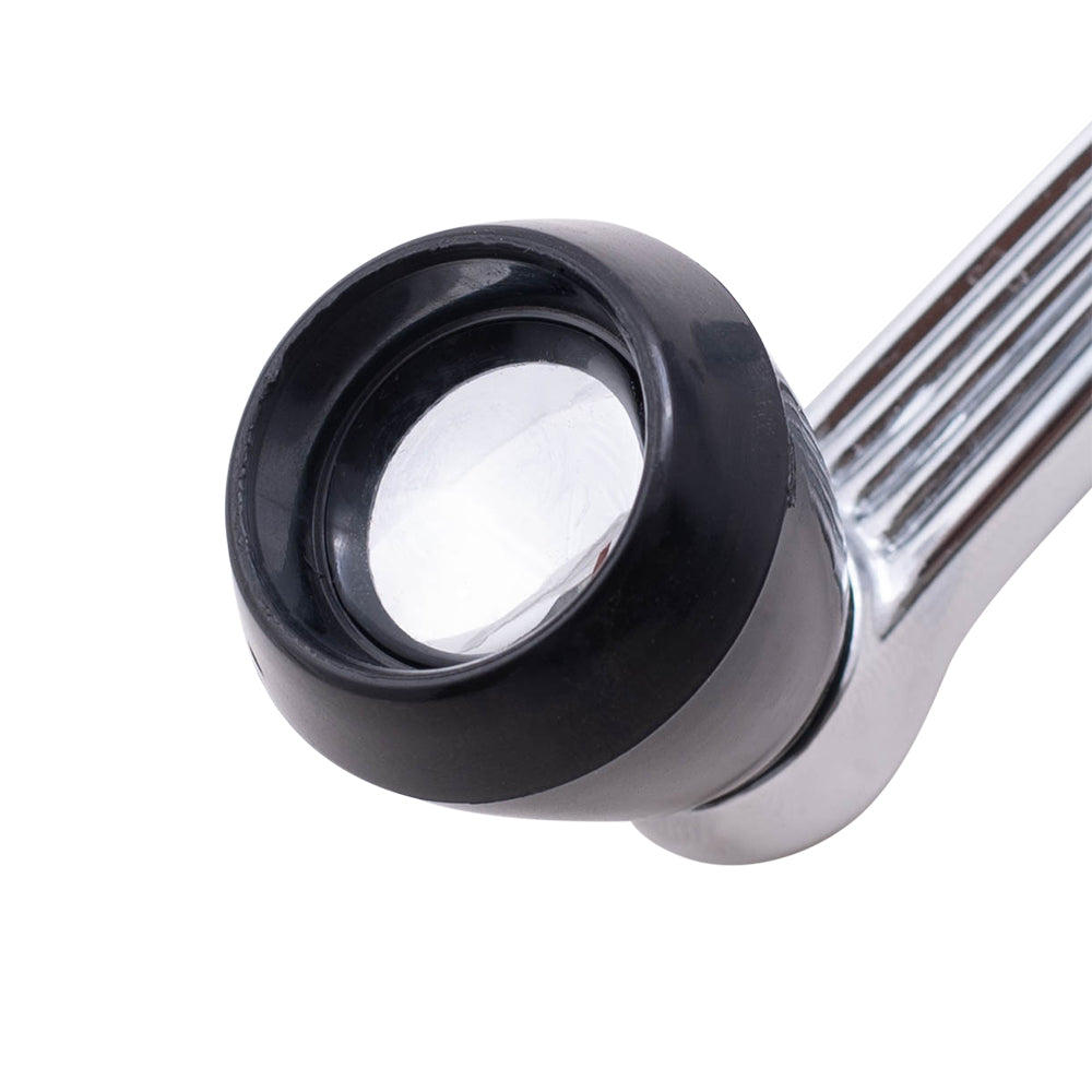 Brock Replacement 4 Pc Set Manual Window Crank Handles Chrome w/ Black Knobs Compatible with Tri-Five 150 210 Nomad Bel Air & Biscayne Chevelle 619387