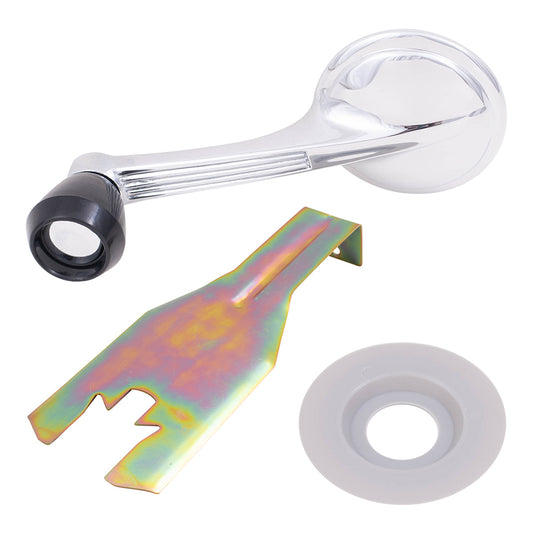 Brock Replacement 2 Pc Set Manual Window Cranks Chrome w/ Black Knob & Handle Clip Removal Tool Compatible with Tri-Five 150 210 Nomad Bel Air & Biscayne Chevelle El Camino 4619387