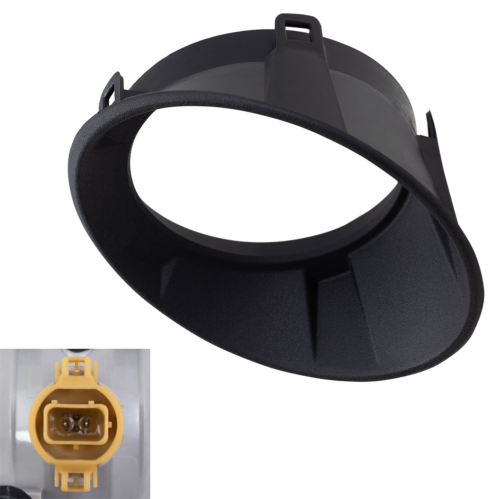 4 Pc Round Fog Lights fits 10-13 Chevrolet Camaro LT SS Driving Lamps w/ Bezels