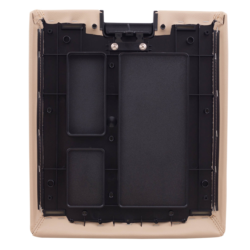 Brock Replacement Front Center Console Lid Tan Repair Compatible with 2007-2013 Silverado Sierra Escalade Pickup Truck with Split Bench 20864153