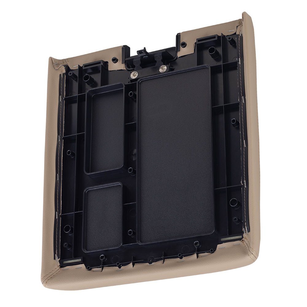 Brock Replacement Front Center Console Lid Tan Repair Compatible with 2007-2013 Silverado Sierra Escalade Pickup Truck with Split Bench 20864153