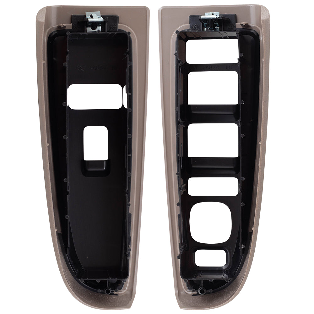 Brock Replacement Set Power Window Switch Tan Trim Bezels Compatible with 03-06 Silverado Sierra Crew Cab 07 Classic Pickup Truck 89045127 89045119