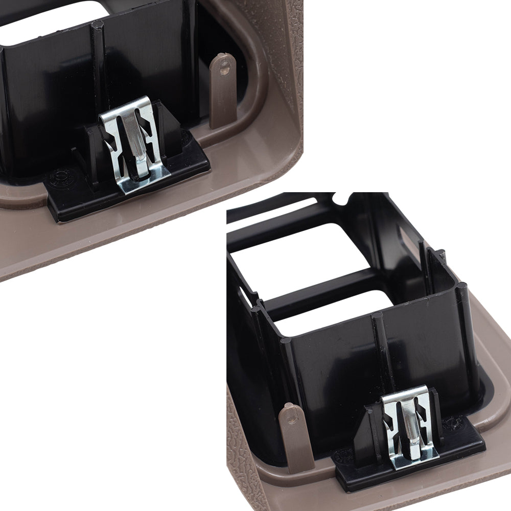 Brock Replacement Set Power Window Switch Tan Trim Bezels Compatible with 03-06 Silverado Sierra Crew Cab 07 Classic Pickup Truck 89045127 89045119