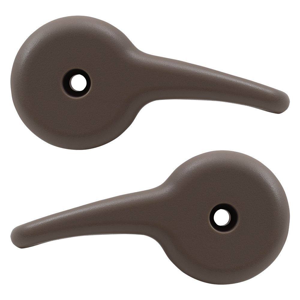 Brock Replacement Set Front Recliner Handles Tan Compatible with 2003-2007 Silverado Sierra Pickup Truck w/ Split Bench