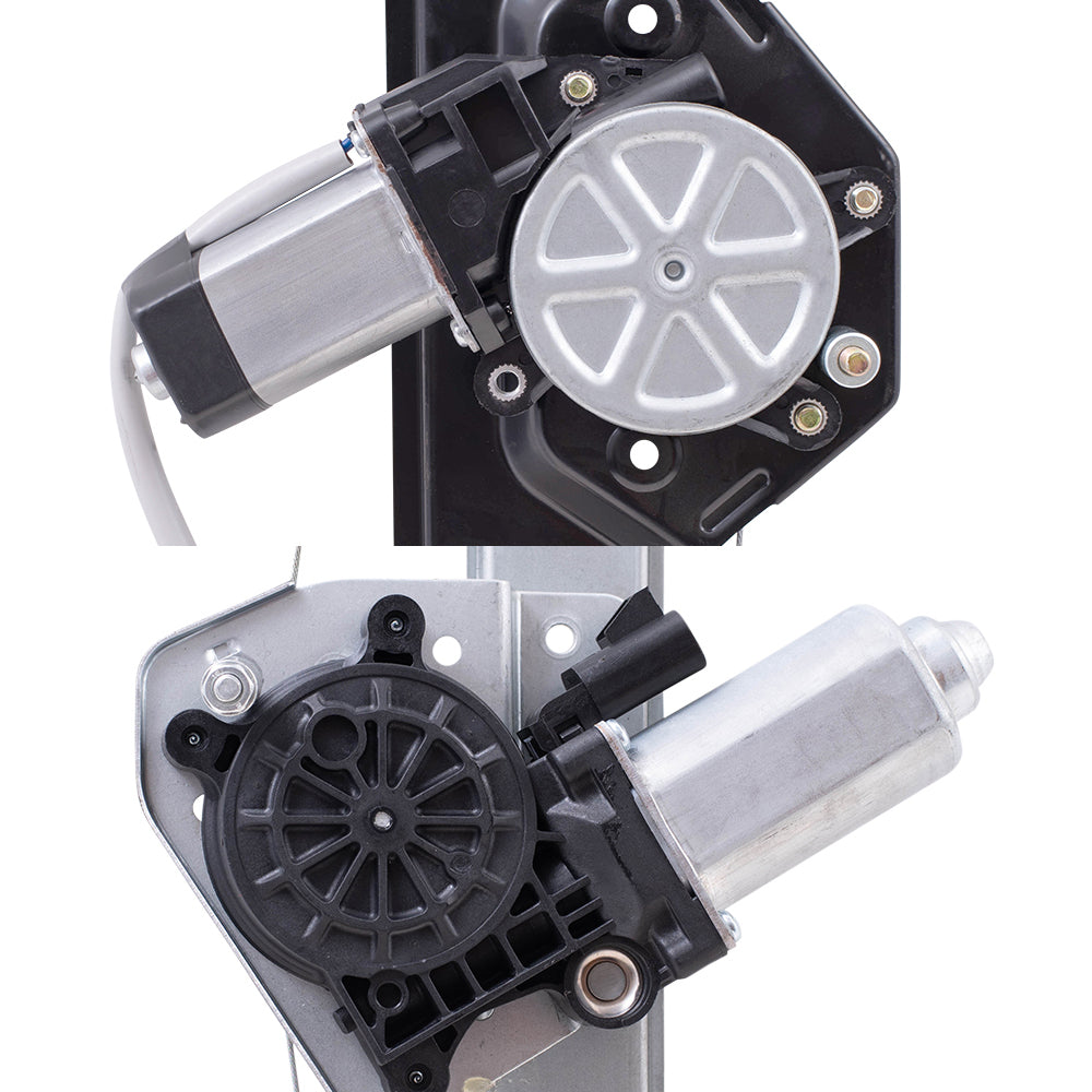 Brock Replacement Driver and Passenger Side Power Window Regulator with Motor-2 Pin Connector Without One Touch 4 Piece Set Compatible with 07-12 Acadia