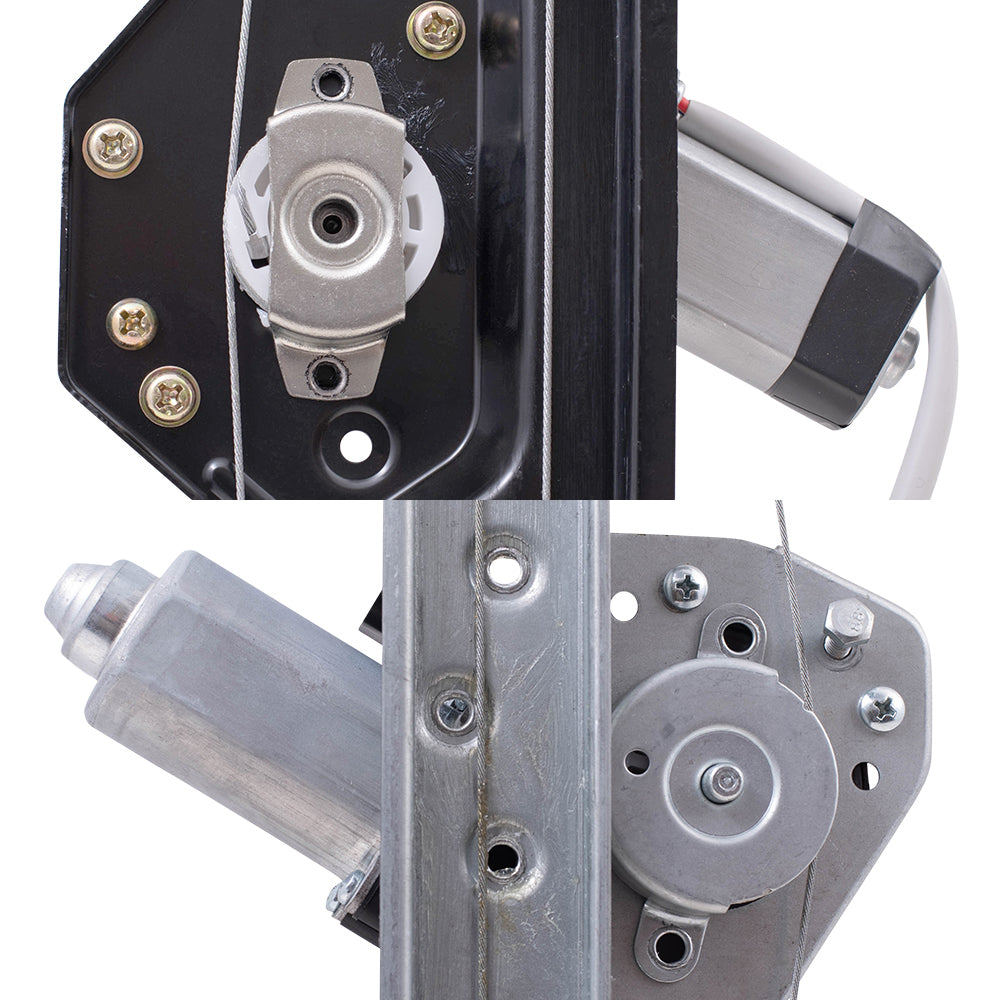 Brock Replacement Driver and Passenger Side Power Window Regulator with Motor-2 Pin Connector Without One Touch 4 Piece Set Compatible with 07-12 Acadia