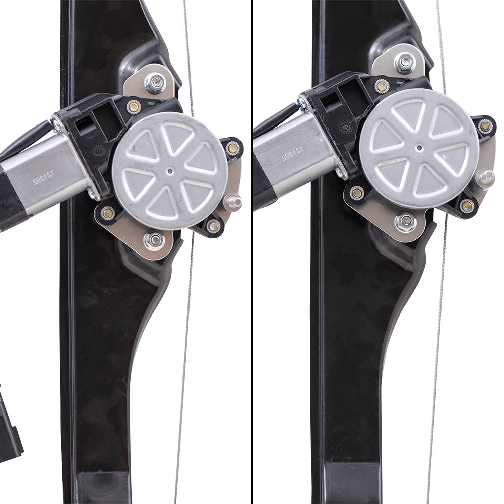 Brock Replacement Driver and Passenger Side Power Window Regulator with Motor-2 Pin Connector 4 Piece Set Compatible with 2013-2016 Acadia/ 2017 Acadia Limited/ 2013-2017 Traverse