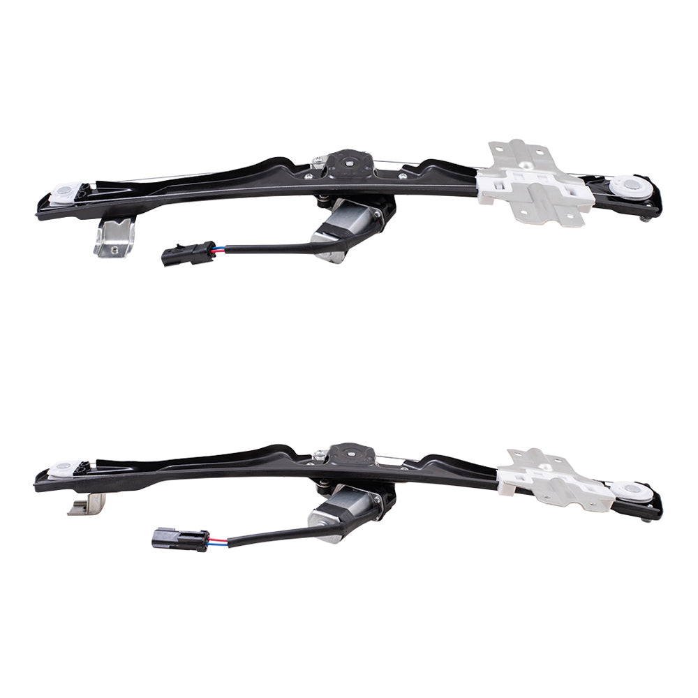 Brock Replacement Driver and Passenger Side Power Window Regulator with Motor-2 Pin Connector 4 Piece Set Compatible with 2013-2016 Acadia/ 2017 Acadia Limited/ 2013-2017 Traverse
