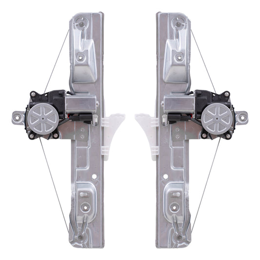 Brock Replacement Rear Driver and Passenger Side Power Window Regulators with Motor Compatible with 2011-2012 Regal and 2012 Regal eAssist