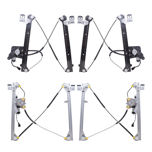 Front & Rear Power Window Regulators & Motors Compatible with 00-06 Chevy Silverado/ 03-06 Cadillac Escalade/ 01-06 GMC Sierra/ 00-06 GMC Yukon XL/ 01-06 Chevy Suburban