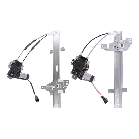 Brock Replacement Front and Rear Driver Side Power Window Regulators with Motor Compatible with 1997-2003 Grand Prix Sedan