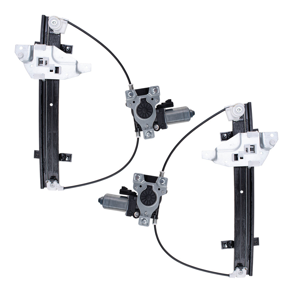 Brock Replacement Set Rear Power Window Regulators with Lift Motors Upgrade Style Compatible with 98-02 Intrigue Regal Century 10334399 10334398