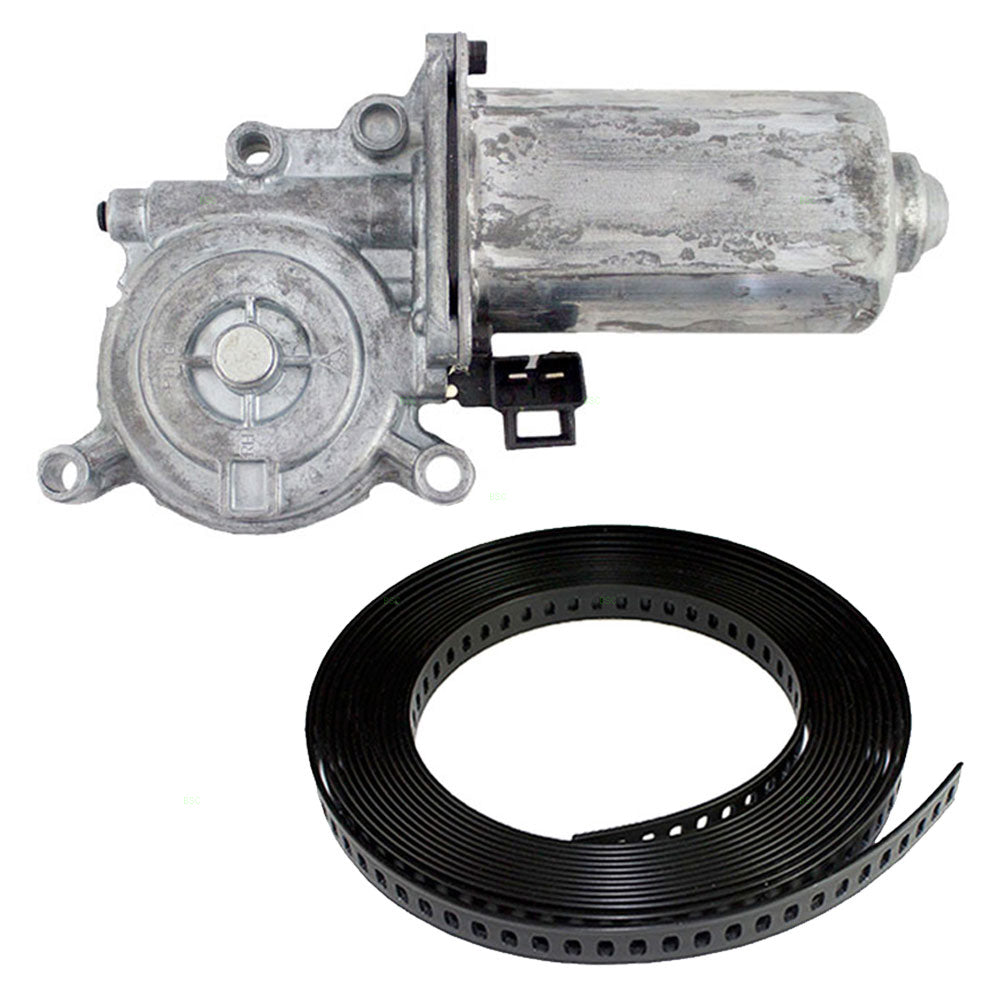 Brock Replacement Set Power Window Regulator Motor with 54" Black Plastic Repair Tape Compatible with 81-90 Regal Lumina Cutlass Supreme Grand Prix